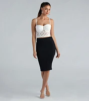 Seamless Smooth Knit High-Rise Pencil Skirt