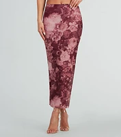 Stroll The Garden Mesh Floral Maxi Skirt