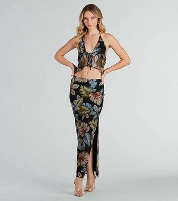 Gorgeous Getaway Tropical Print Maxi Skirt