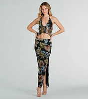 Gorgeous Getaway Tropical Print Maxi Skirt