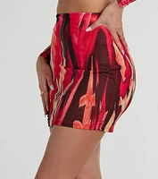 So Bold High Waist Abstract Mesh Mini Skirt