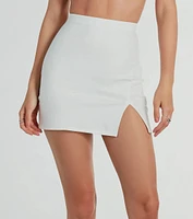 Fabulous Fit Side Slit Knit Mini Skirt