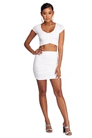 Pretty And Ruched Mini Skirt