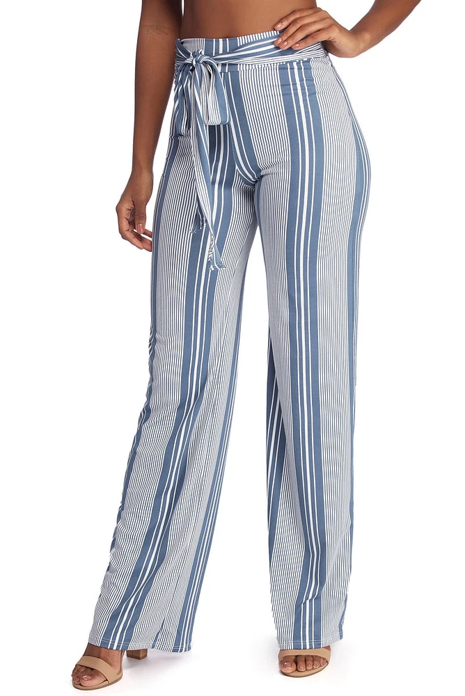 Tied To Stripes High Waist Pants