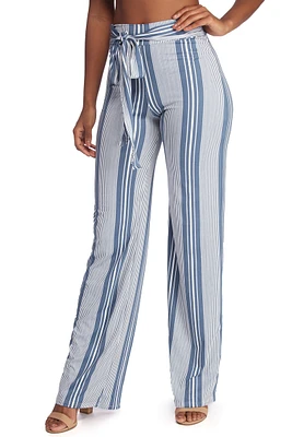 Tied To Stripes High Waist Pants