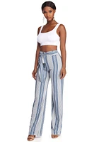 Tied To Stripes High Waist Pants