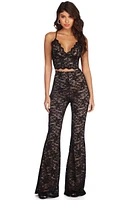 Blissful Illusion Lace Flared Pants