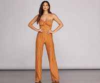 Knot About It Striped Jumpsuit