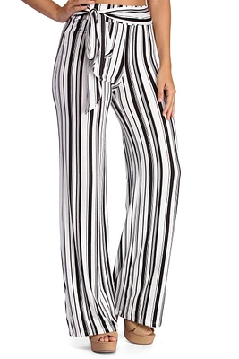 Striped For Style Flared Pants