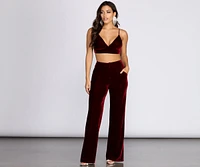 Velvet Glamour High Waist Pants