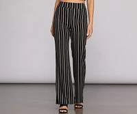 Sleek Stripes High Waist Pants