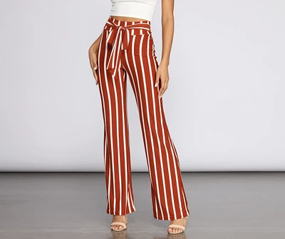 Fit To Flare Striped Pants
