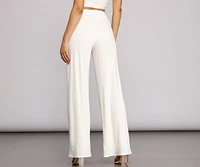 X Marks Ribbed Wide Pants