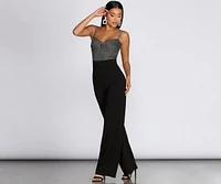 Glitter Twist Front Jumpsuit