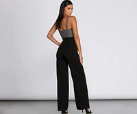 Glitter Twist Front Jumpsuit