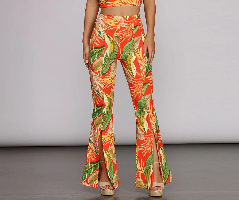 To Paradise Printed Flared Pants