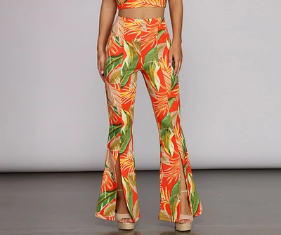 To Paradise Printed Flared Pants