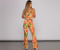 To Paradise Printed Flared Pants