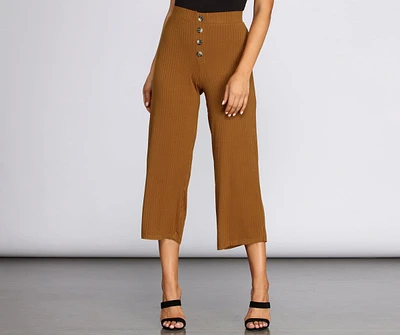 Relaxed And Ribbed Crop Pants