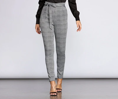 Tapered Glen Plaid Trousers