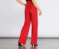 High Waist Shimmer Crepe Pants