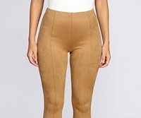 High Waist Faux Suede Pants