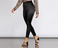 High Waist Satin Leggings