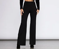 Basic Wide Leg Stretch Pants