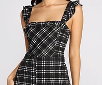 Time To Play Ruffle Plaid Jumpsuit