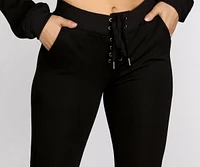 Lace Up High Waist Joggers