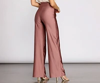 High Rise Tie Waist Straight Leg Pants