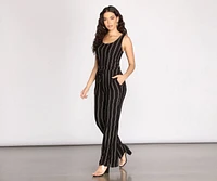 Stripe Decision Sleeveless Jumpsuit