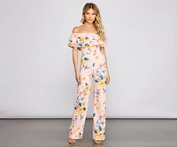 Tropical Escape Off-The-Shoulder Jumpsuit