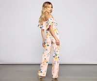 Tropical Escape Off-The-Shoulder Jumpsuit