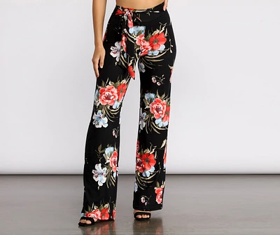 Just Enough Floral High Waist Pants