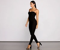Sultry Vibes Ruched Knit Catsuit