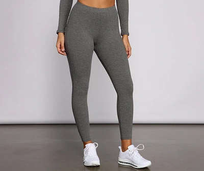 Ribbed Knit High Waist Leggings