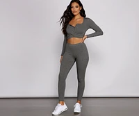 Ribbed Knit High Waist Leggings