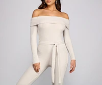 Comfy-Chic Off The Shoulder Catsuit