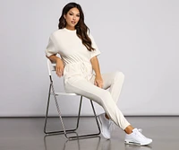 Comfy Vibes Ribbed Knit Jogger Jumpsuit