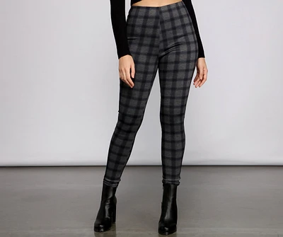 The One High Waist Plaid Pants