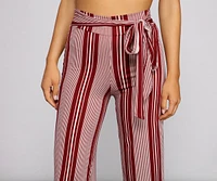 Sassy Striped Wide-Leg Pants