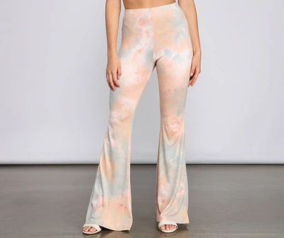 Tie Dye Glam High Waist Flared Pants