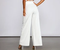 High Waist Pleated Wide Leg Pants