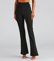 High Waist Flared Ponte Pants