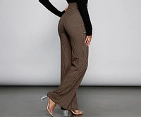 Chic Tie-Front Houndstooth Pants