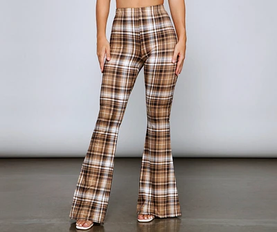 Trendy Must-Have Plaid Flare Pants