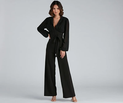 Stand Out Corset Chiffon Jumpsuit