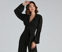 Stand Out Corset Chiffon Jumpsuit