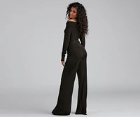 High Fashion Tie Waist Wide-Leg Jumpsuit